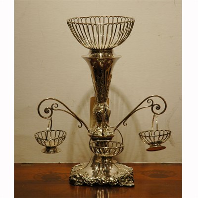 Lot 454 - Rococo Style Silver Plated Epergne Height 19...