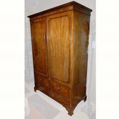 Lot 235 - George III Mahogany Linen Press Height 6 feet...