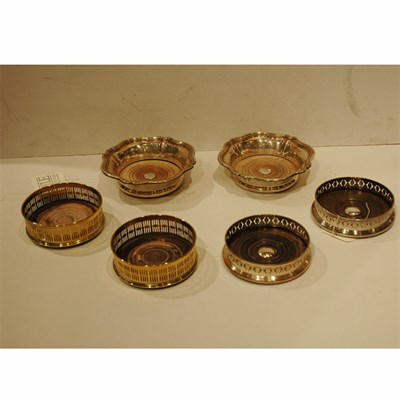 Lot 459A - Four Pairs of Silver Plated Wine Coasters