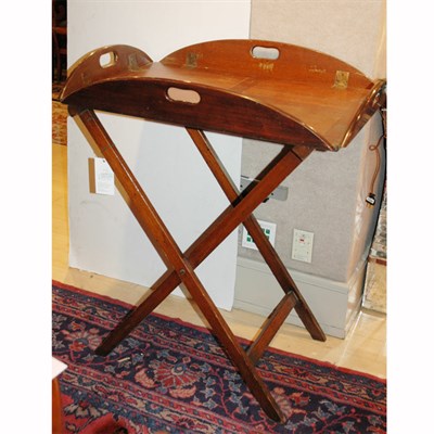 Lot 478 - Georgian Style Mahogany Butler's Tray on Stand...