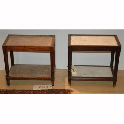 Lot 479 - Two Neoclassical Style Marble Top Mahogany...