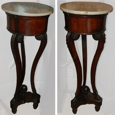 Lot 500 - Pair of Georgian Style Marble Top Mahogany...