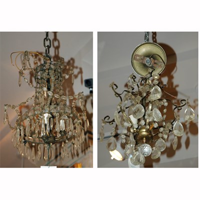 Lot 505 - Two Gilt-Metal and Glass Three-Light...