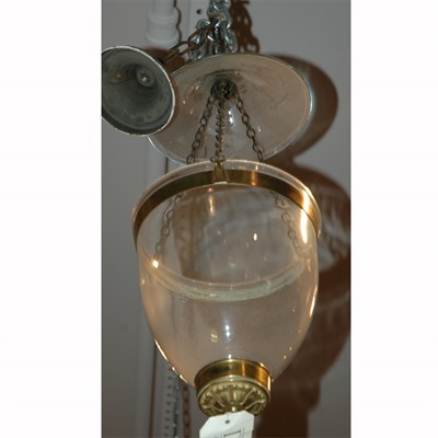 Lot 519 - Georgian Style Brass and Glass Bell Lantern