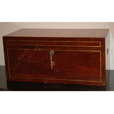 Lot 531 - Georgian Style Brass Bound Mahogany Humidor...