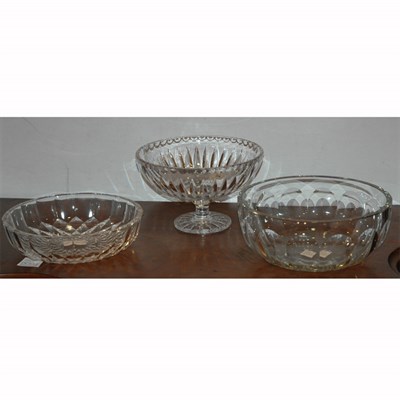 Lot 534 - Group of Three Colorless Glass Center Bowls...