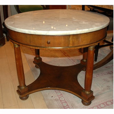 Lot 536 - Empire Style Marble Top Walnut Low Table...