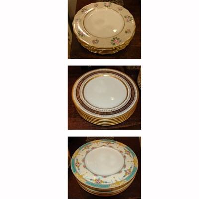 Lot 539 - Three Sets of English Porcelain Dinner Plates...
