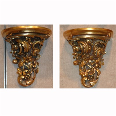 Lot 543 - Pair of Italian Rococo Style Gilt-Wood...
