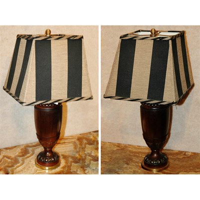 Lot 193 - Georgian Style Treen Urn-Form Lamps Height 11...