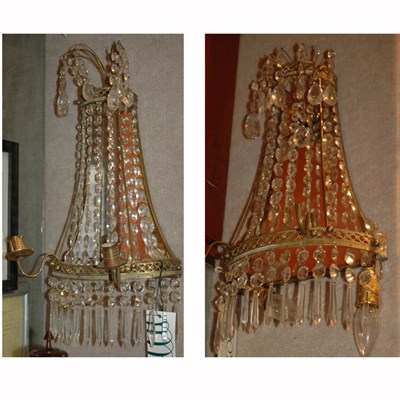 Lot 552 - Pair of Empire Style Gilt-Metal and Glass...