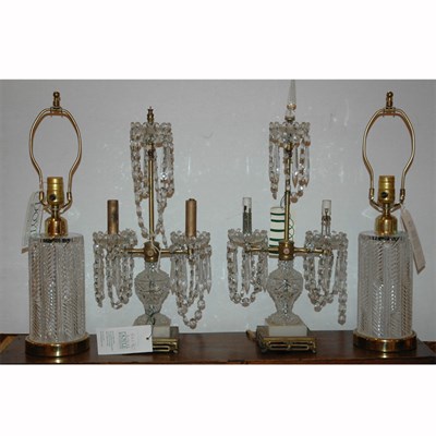Lot 561 - Pair of Georgian Style Gilt-Metal and Glass...