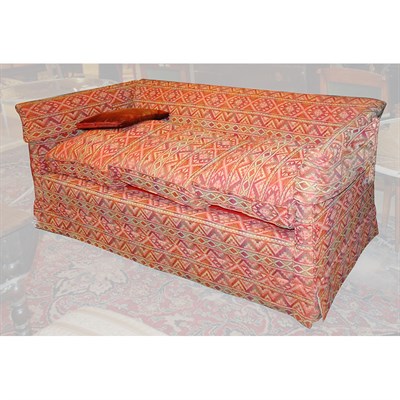 Lot 568 - Upholstered Sofa Length 6 feet 2 inches.