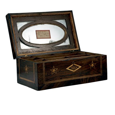 Lot 157 - American Marquetry Inlaid Rosewood Jewelry Box...