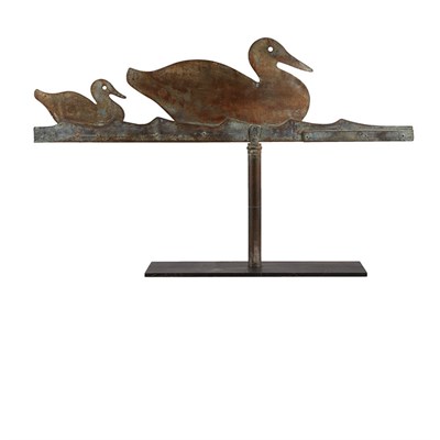 Lot 172 - Sheet Brass Weathervane Depicting two swimming...