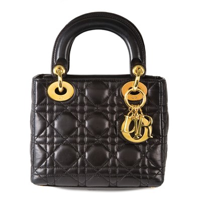 Lot 397 - Lady Dior Handbag 1980s Black quilted leather...