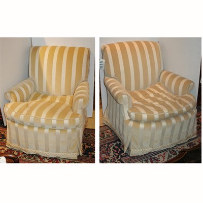 Lot 591 - Pair of Upholstered Club Chairs