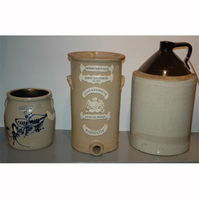 Lot 609 - Group of Three Salt Glazed Pottery Vessels