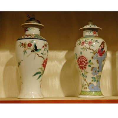 Lot 538 - Two Chinese Export Famille Rose Covered Jars...