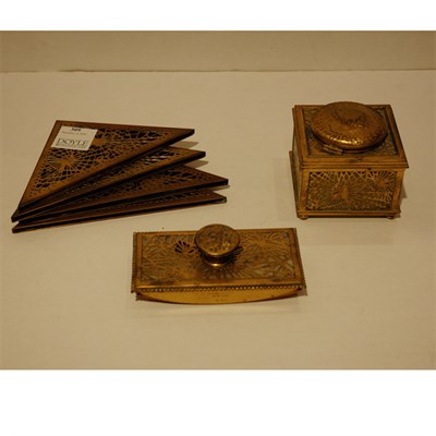 Lot 309 - Set of Tiffany & Co. Brass Desk Articles...
