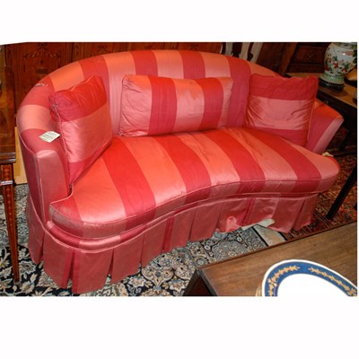 Lot 511 - Silk Upholstered Curved Settee Length 7 feet 6...