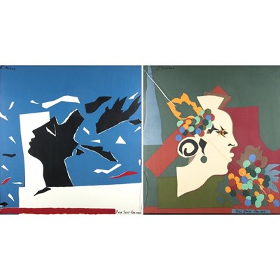 Lot 10 - Two Framed Yves Saint Laurent Scarves Silk...