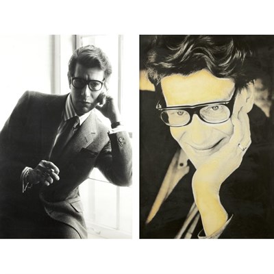 Lot 3 - Two Framed Photographs of Yves Saint Laurent...