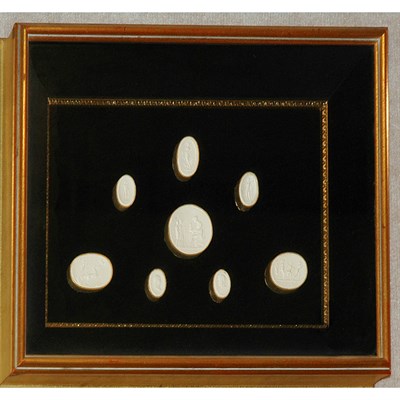 Lot 493 - Set of Seven Framed Porcelain Seals