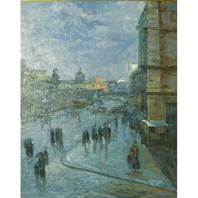 Lot 30 - W. Darius 20th Century Bustling Street Corner...
