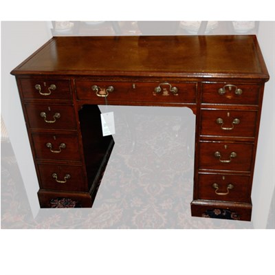 Lot 177 - George III Style Oak Partner's Desk Height 29...
