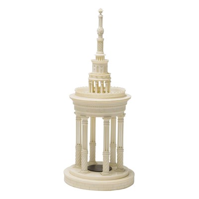 Lot 405 - Anglo Indian Ivory Folly Carved as a sectioned...