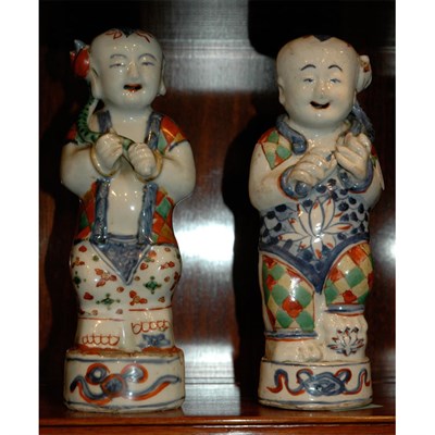 Lot 299 - Pair of Chinese Porcelain Figures of Boys...