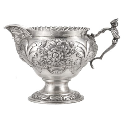 Lot 215 - American Silver Repousse Cream Jug A. E....