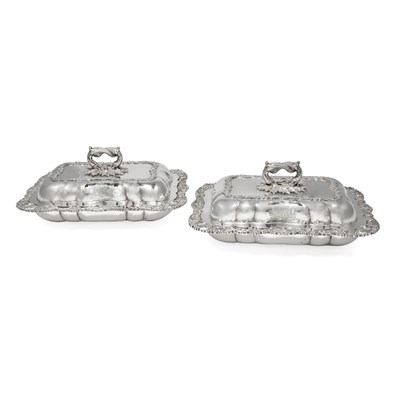 Lot 259 - Pair of George IV Silver Covered Entree Dishes...