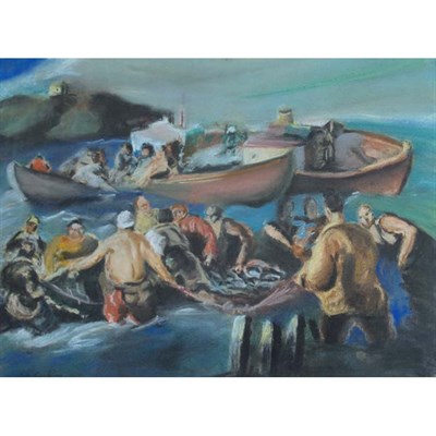 Lot 18 - Jon Corbino American, 1905-1964 Fishermen...