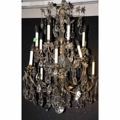 Lot 465 - Louis XV Style Brass and Cut Glass...