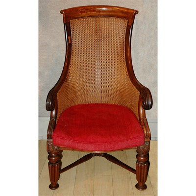 Lot 618 - Victorian Mahogany and Caned Armchair