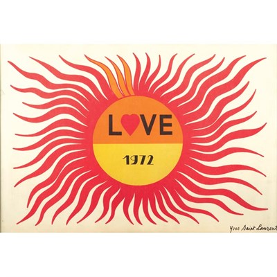 Lot 11 - Framed 1972 Love Poster by Yves Saint Laurent...