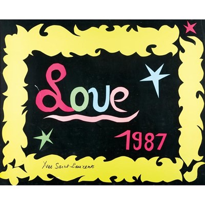 Lot 15 - Framed 1987 Love Poster by Yves Saint Laurent...