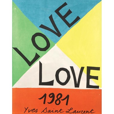 Lot 13 - Framed 1981 Love Poster by Yves Saint Laurent...