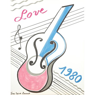 Lot 12 - Framed 1980 Love Poster by Yves Saint Laurent...
