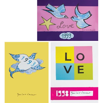 Lot 17 - Three Unframed Love Posters by Yves Saint...