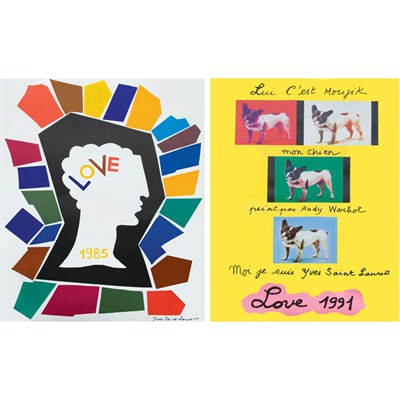 Lot 19 - Two Unframed Love Posters by Yves Saint...