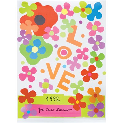 Lot 16 - 1992 Love Poster by Yves Saint Laurent 21 1/2...