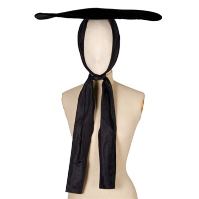 Lot 23 - Yves Saint Laurent Black Velvet Cartwheel Hat...