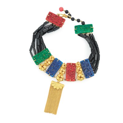Lot 42 - Yves Saint Laurent Chinoiserie Choker Seven...