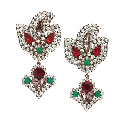 Lot 44 - Pair of Yves Saint Laurent Rhinestone...