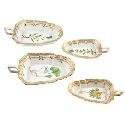 Lot 533 - Two Pairs of Royal Copenhagen Flora Danica...