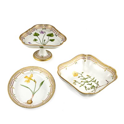 Lot 550 - Three Royal Copenhagen Flora Danica Porcelain...