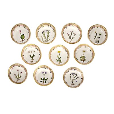 Lot 539 - Set of Ten Royal Copenhagen Flora Danica...